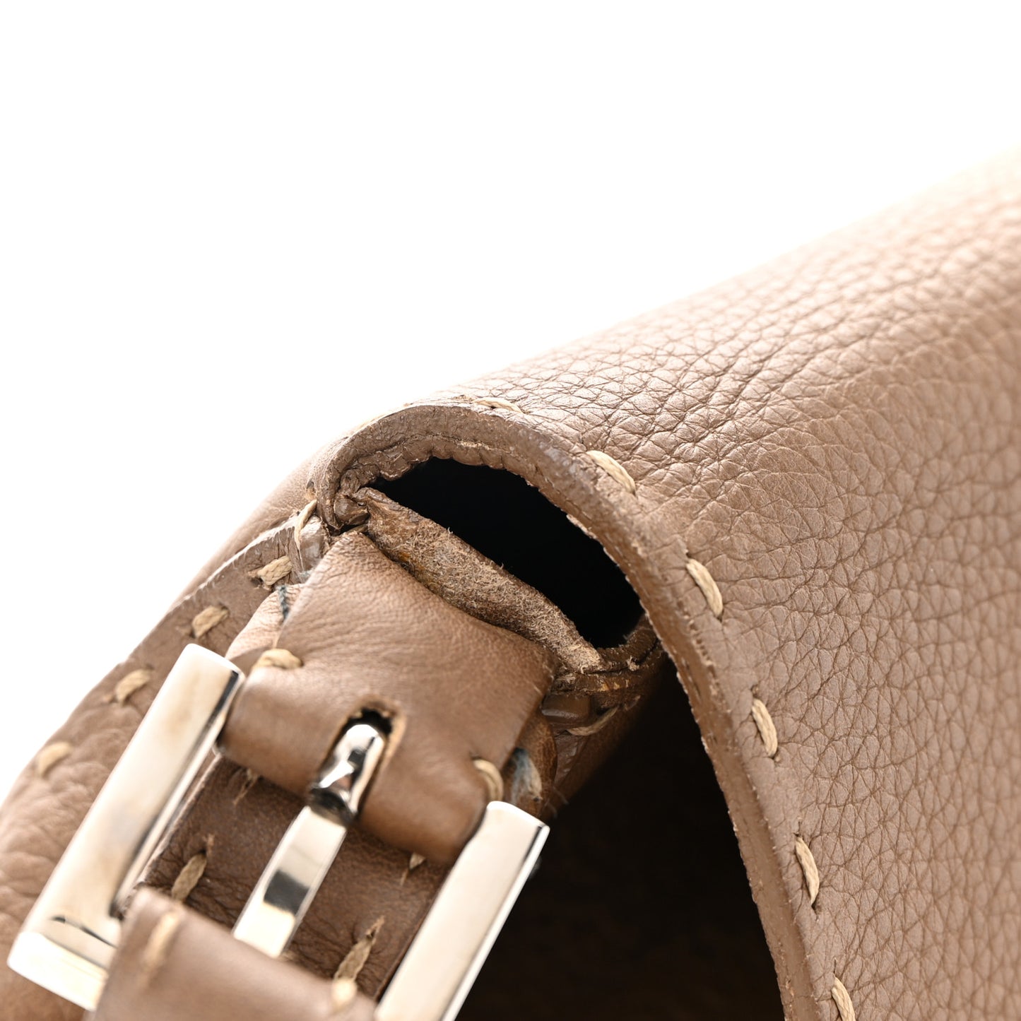 Calfskin Romano Selleria Mama Baguette Brown