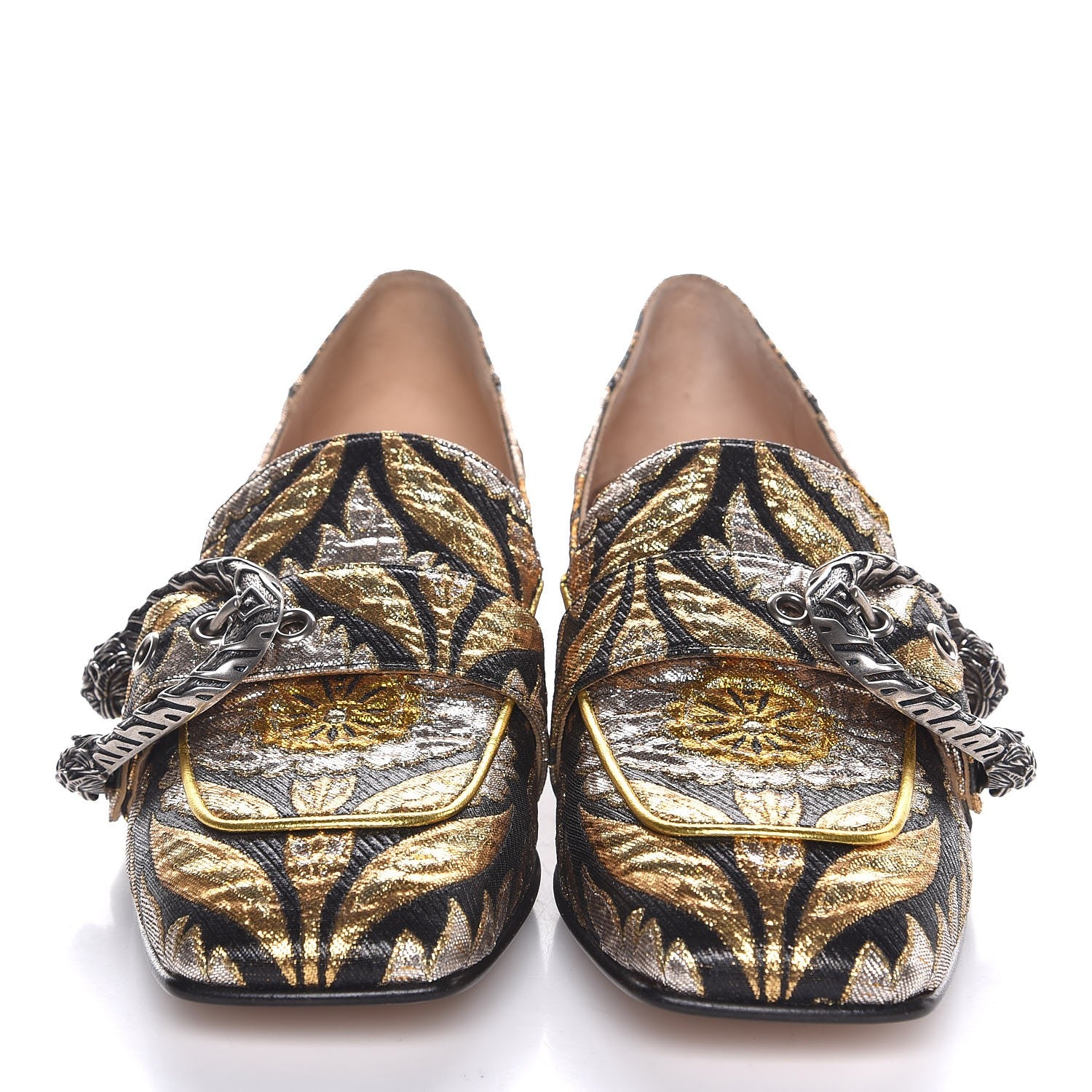 Gucci Brocade Floral Jacquard Dionysus Loafers 36 Black 2 of 8