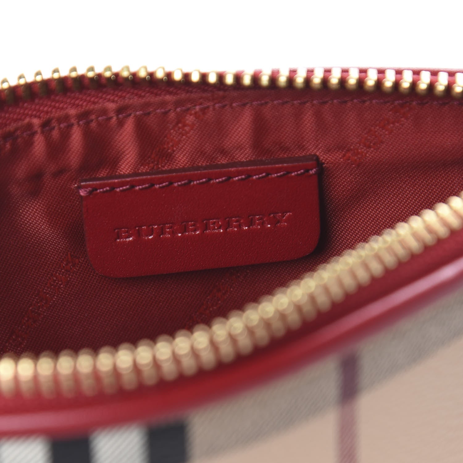 Burberry Haymarket Check Clara Pochette Military Red 6 of 10