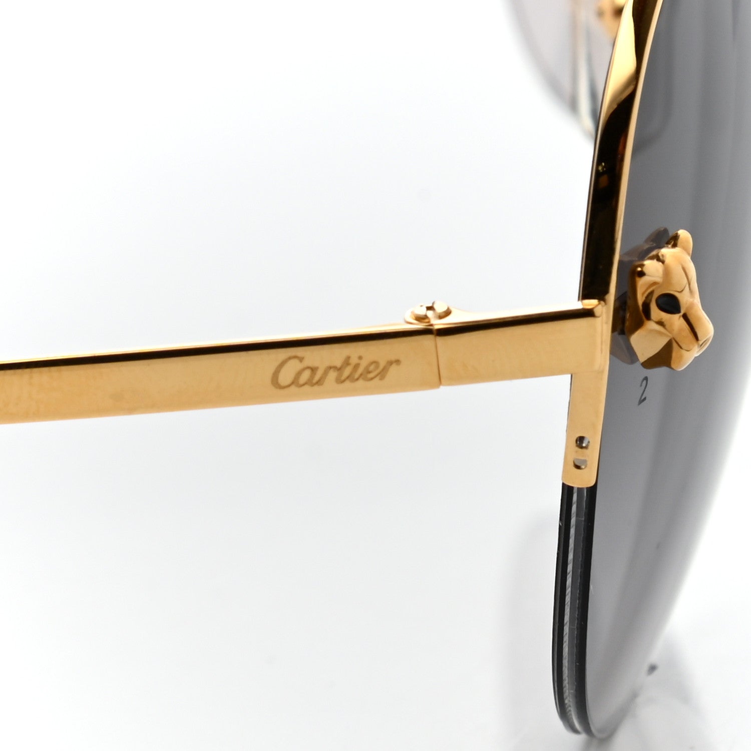 Cartier Panthere De Cartier Aviator Sunglasses Gold 8 of 9