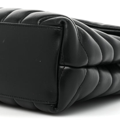 Saint Laurent Calfskin Y Quilted Monogram Small Loulou Chain Satchel Black 8 of 15