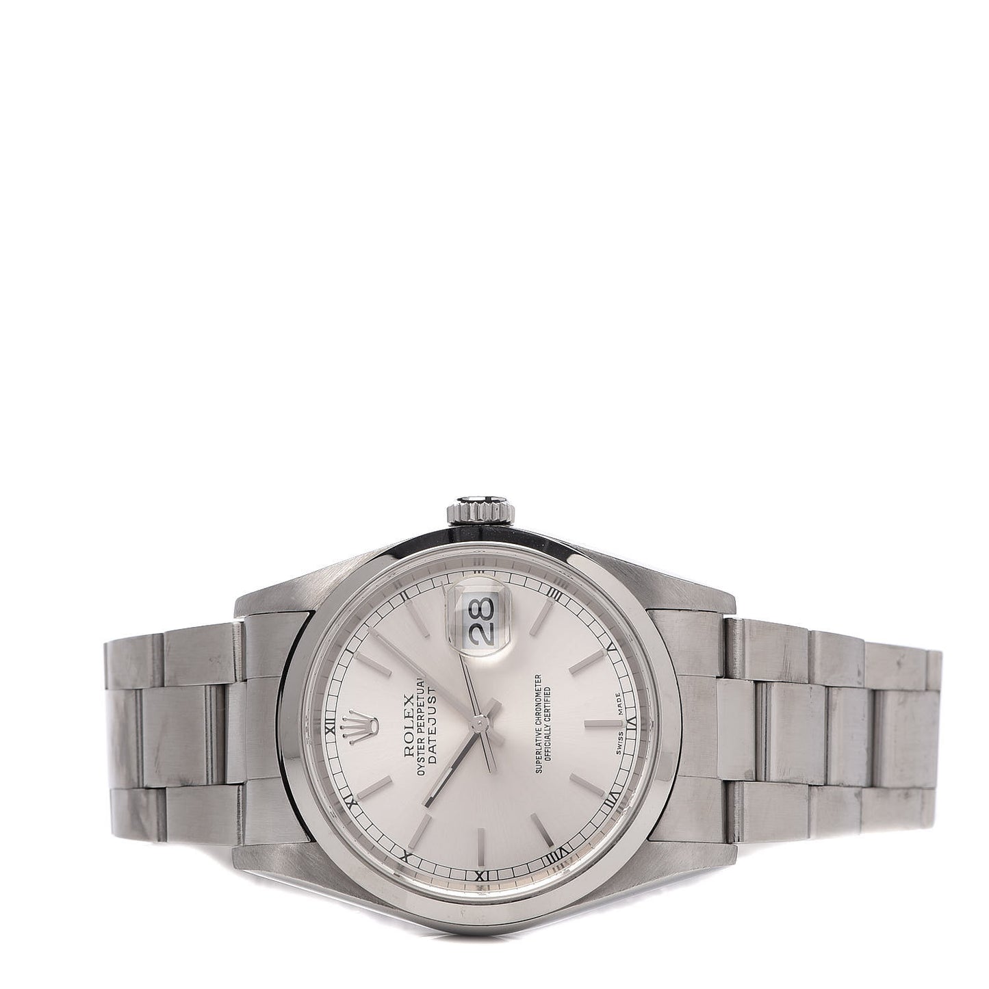 Stainless Steel 36mm Oyster Perpetual Datejust Watch Silver 16200