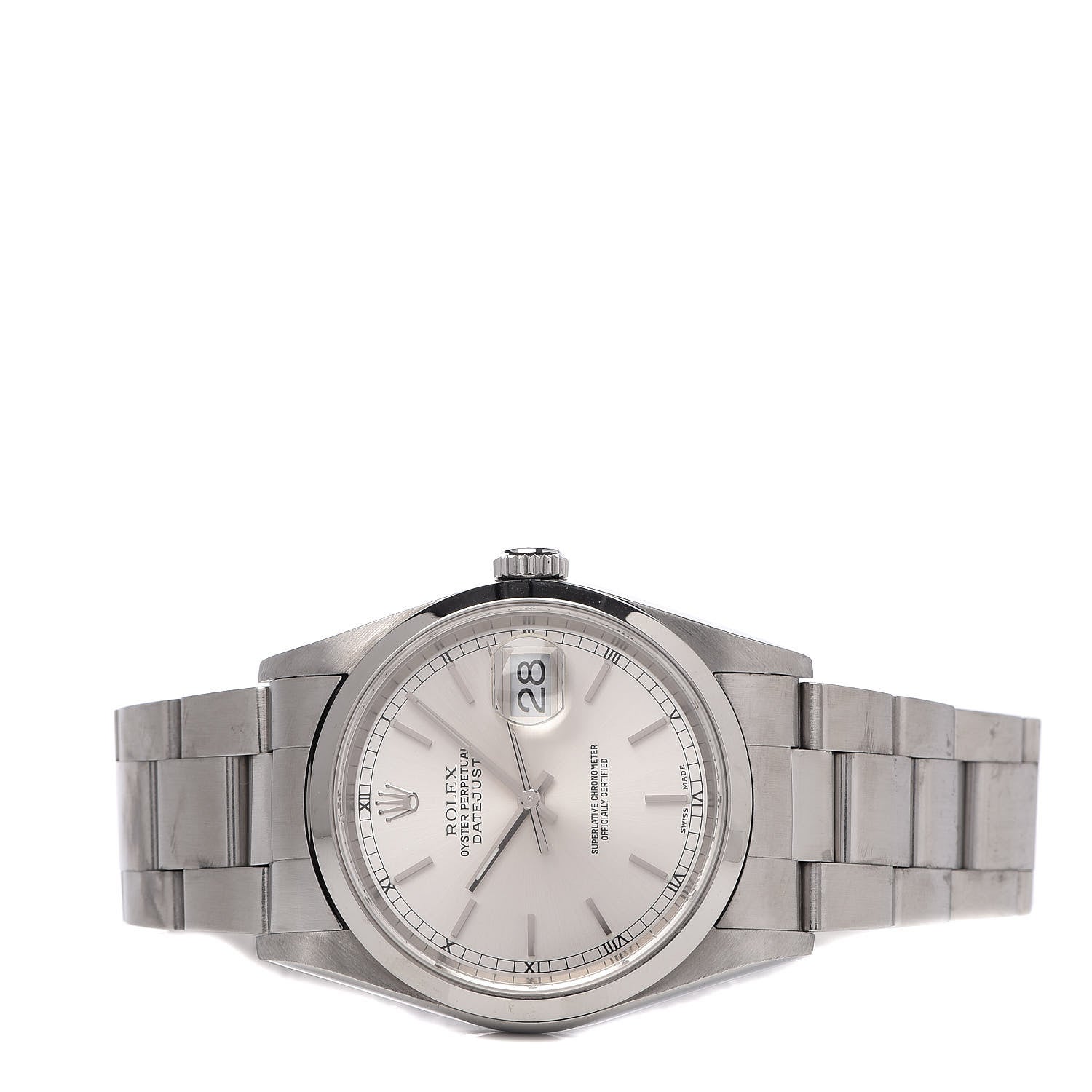 Rolex Stainless Steel 36mm Oyster Perpetual Datejust Watch Silver 16200 3 of 8