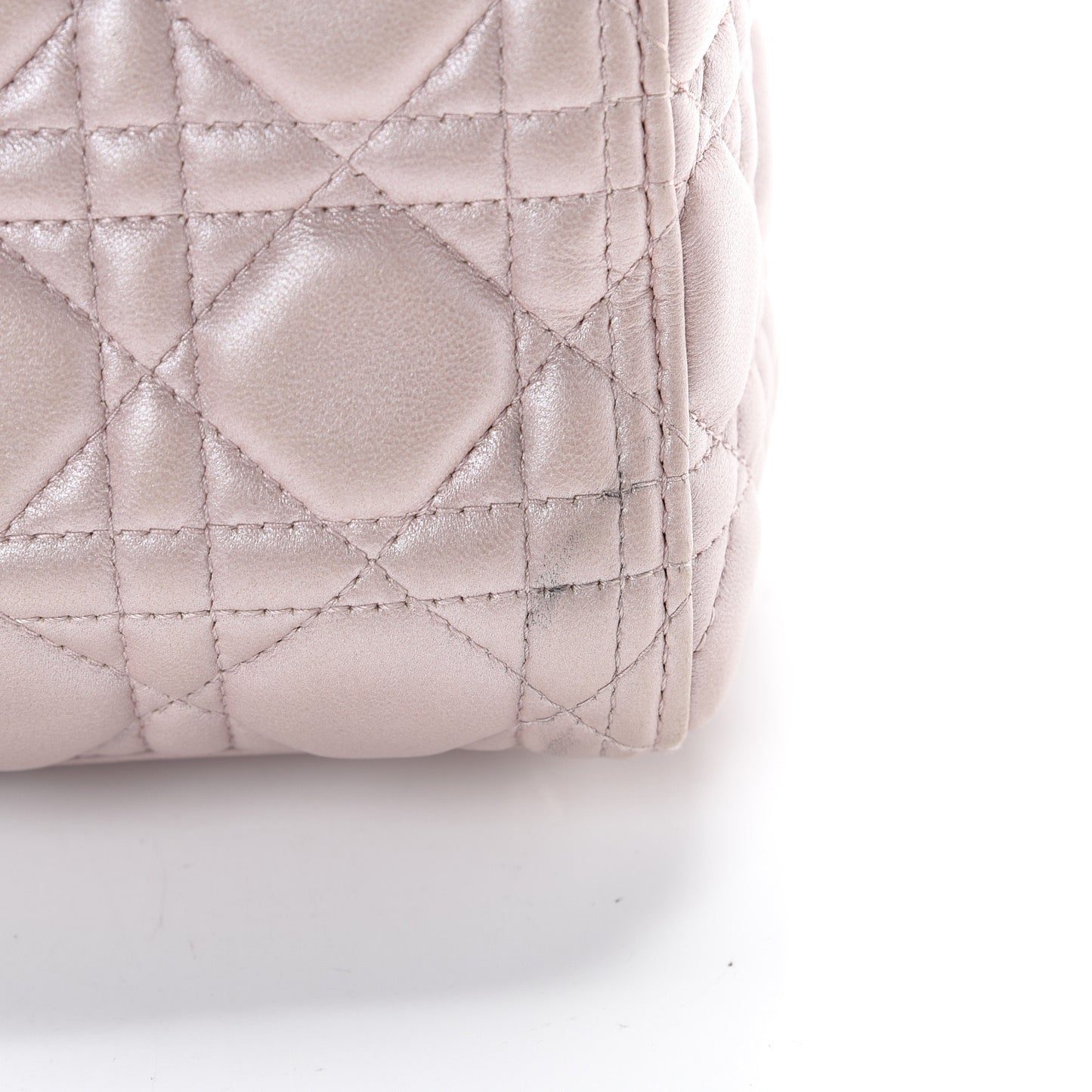Pearly Lambskin Cannage Medium Lady Dior Lotus