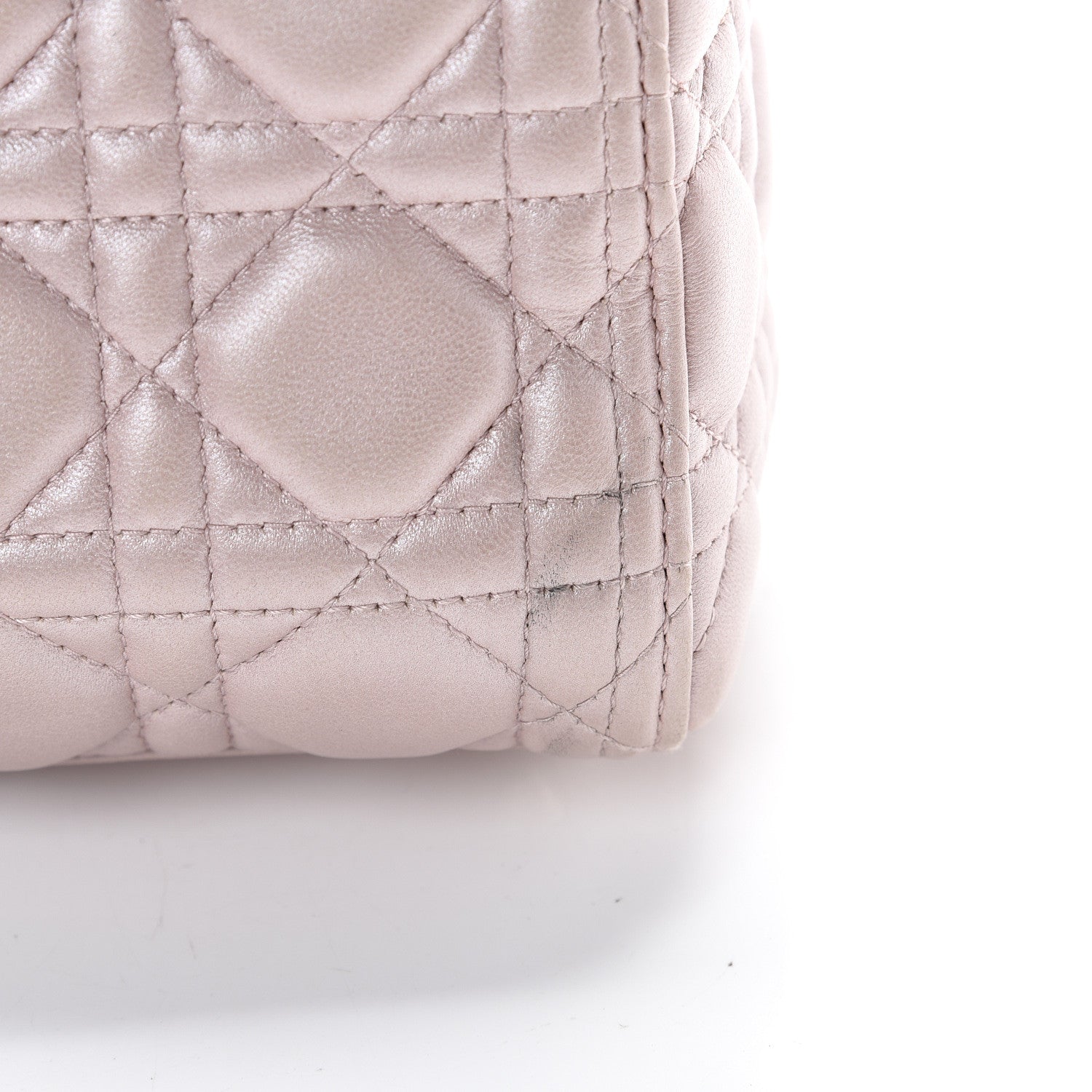 Christian Dior Pearly Lambskin Cannage Medium Lady Dior Lotus 12 of 15