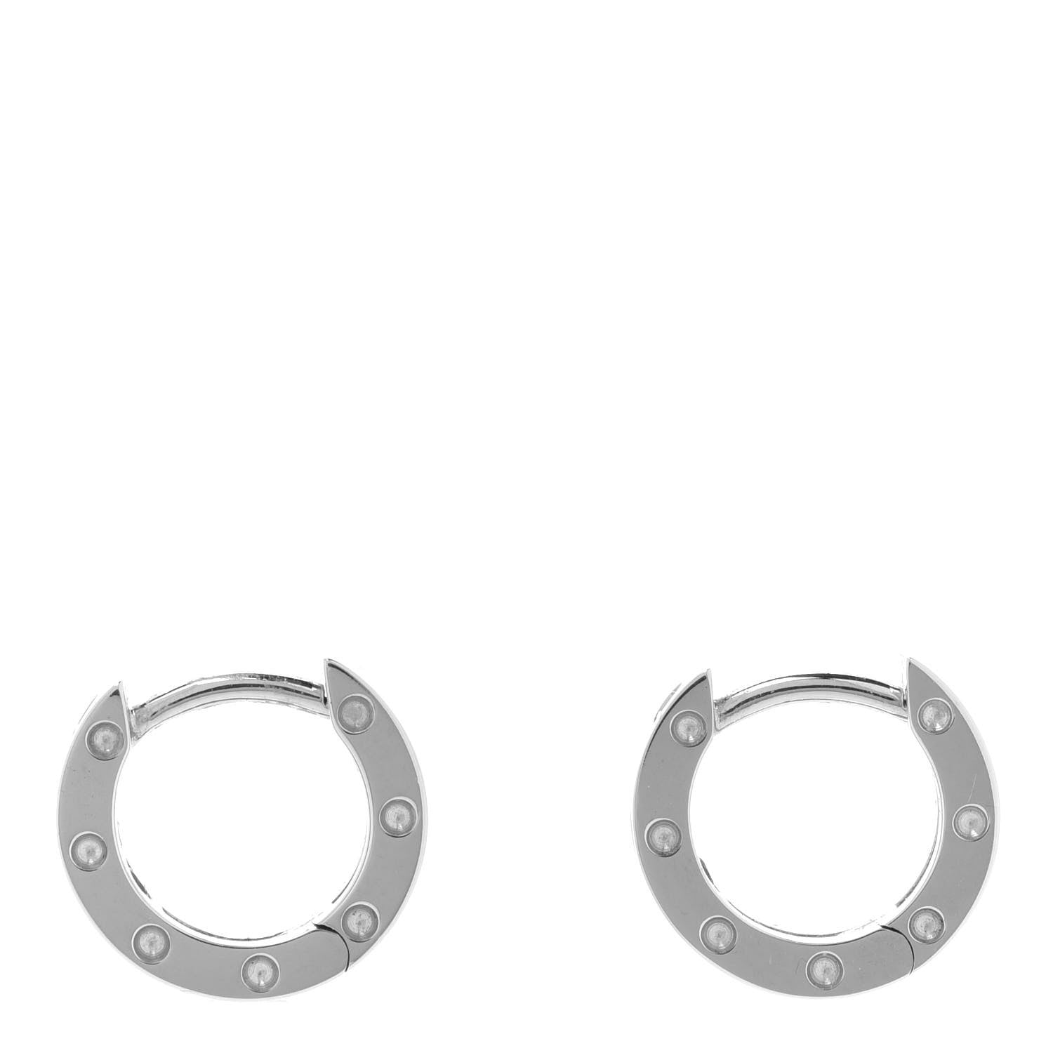 Roberto Coin 18K White Gold Pois Moi Symphony Huggie Hoop Earrings 1 of 5