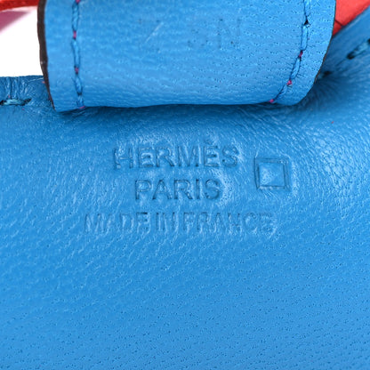 Hermes Milo Lambskin Matte Alligator Touch Grigri Rodeo Horse Bag Charm PM Bleu France Orange Poppy Framboise 3 of 4