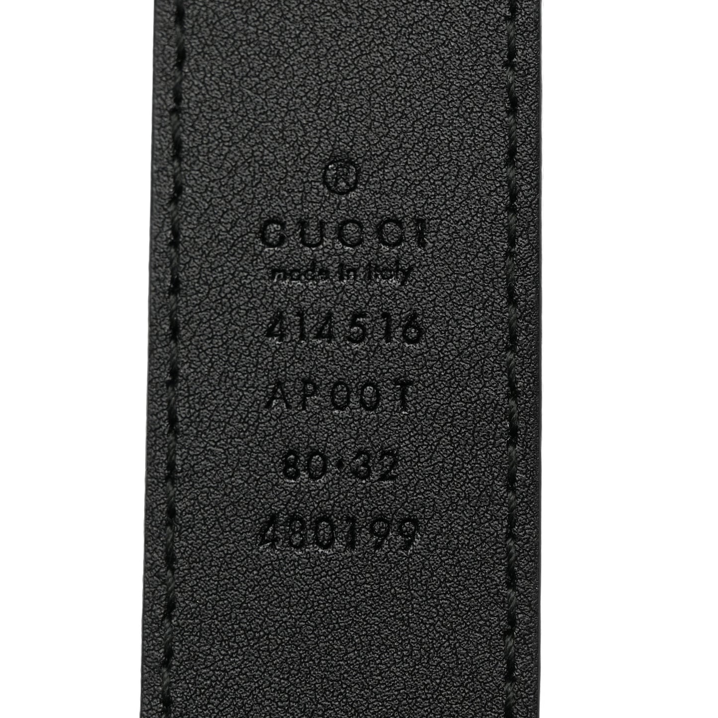 Moon Calfskin Double G 30mm Belt 80 32 Black