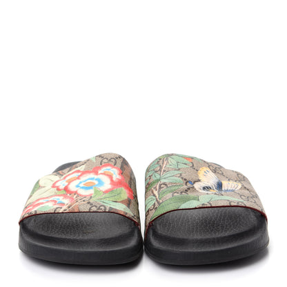 Gucci GG Supreme Monogram Tian Womens Slide Sandals 39 Beige Multicolor 2 of 10