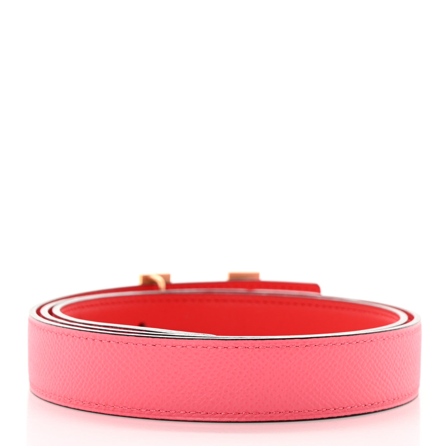 Hermes Swift Epsom 24mm Mini Constance H Belt 85 34 Rouge De Coeur Rose Azalee 2 of 8
