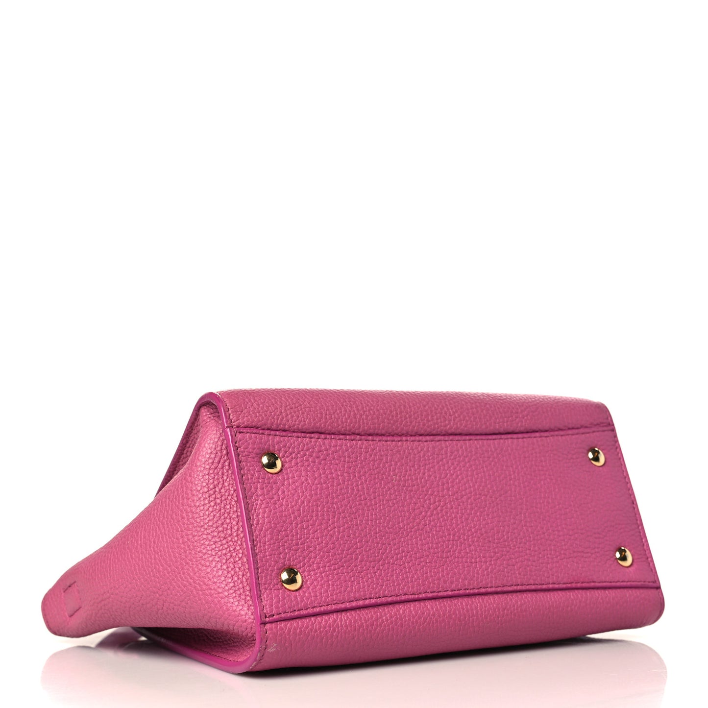 Hammered Calfskin Double Handle Small Amy Tote Pink