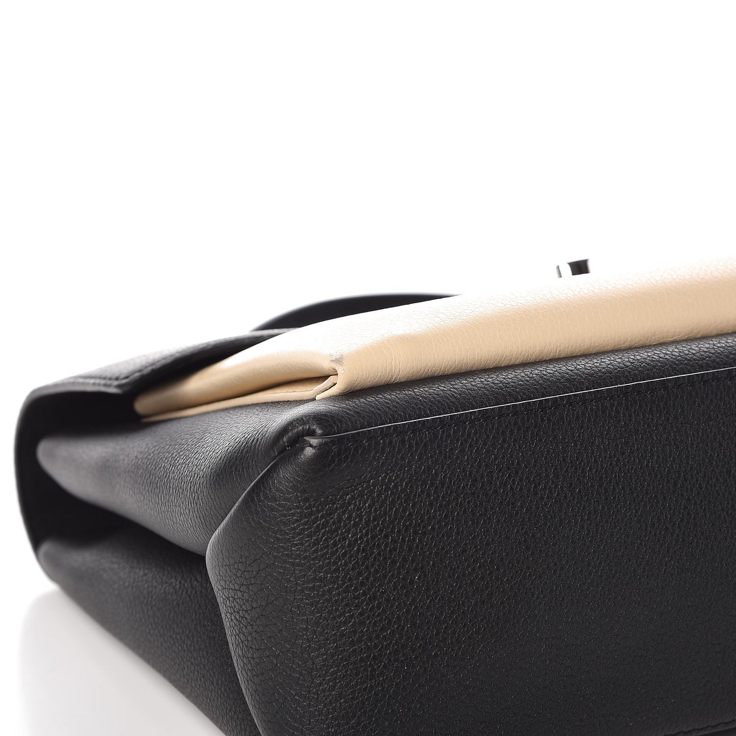 Soft Calfskin My Lockme Top Handle Vanille Black
