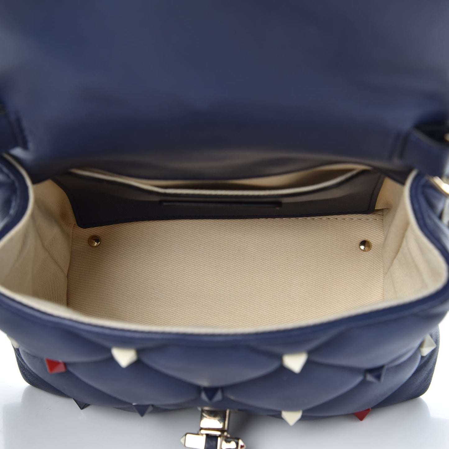 Nappa Mini Candystud Top Handle Bag Navy