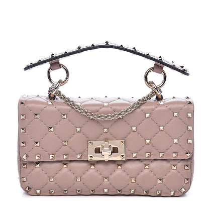 Valentino Garavani Nappa Small Rockstud Spike Shoulder Bag Poudre 1 of 10