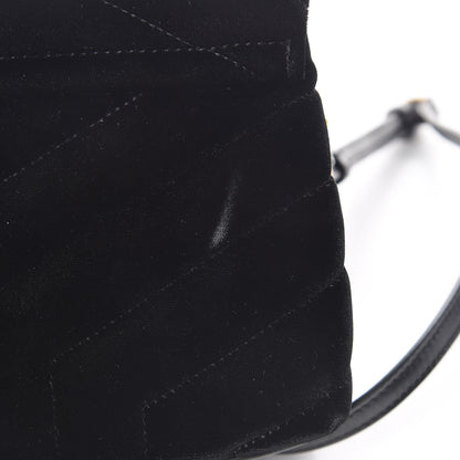 Saint Laurent Velvet Y Quilted Monogram Toy Loulou Crossbody Bag French Black 9 of 14