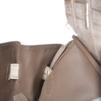 Hermes Matte Niloticus Crocodile Himalaya Birkin 30 Blanc 10 of 49