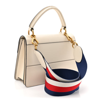 Gucci Calfskin Sylvie Web Small Queen Margaret Top Handle Bag White 3 of 15