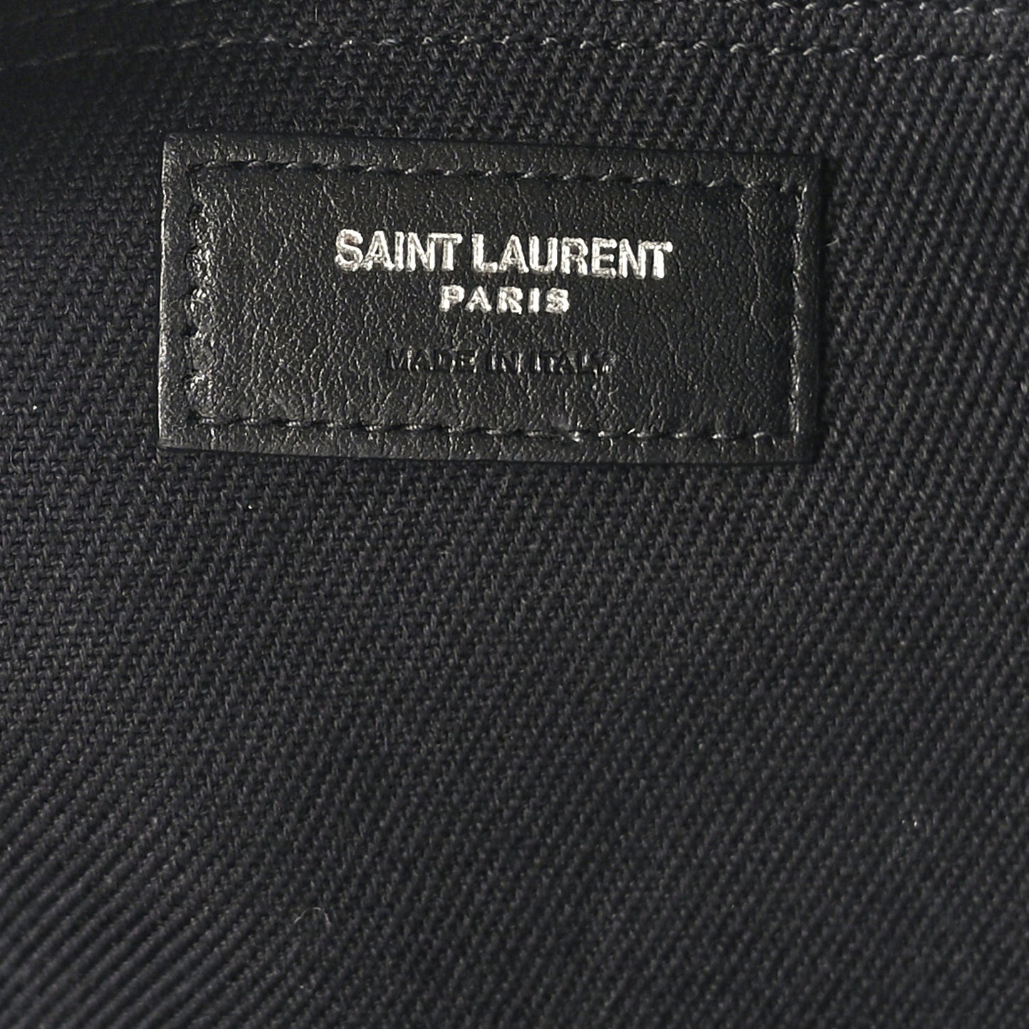 Linen Calfskin Rive Gauche North South Tote Black