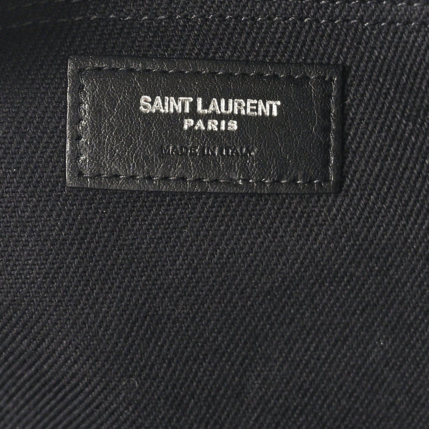 Saint Laurent Linen Calfskin Rive Gauche North South Tote Black 6 of 8