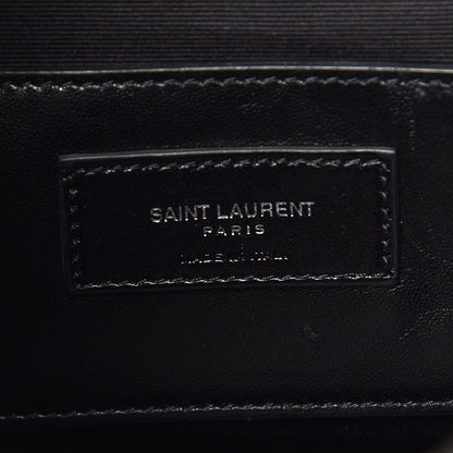 Saint Laurent Sheepskin Matelasse Chevron Monogram Large College Satchel Black 6 of 17