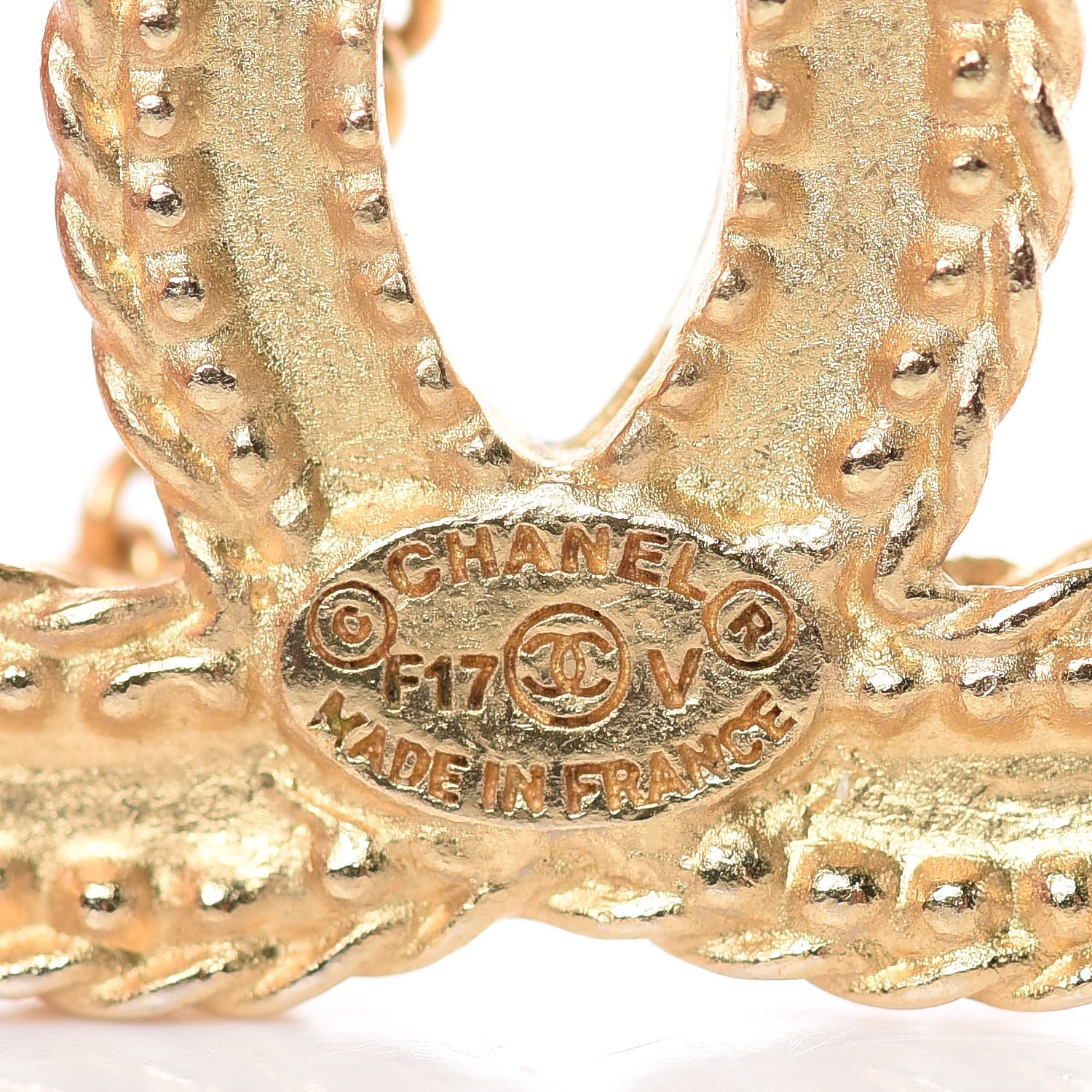 Chanel CC Drop Earrings Matte Gold 3 of 5