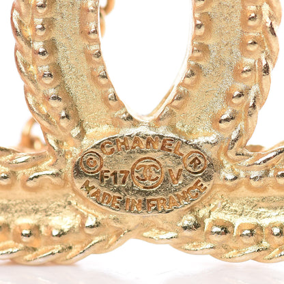 Chanel CC Drop Earrings Matte Gold 3 of 5