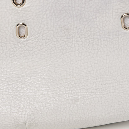 Jimmy Choo Calfskin Grommet Khan Hobo White 13 of 20