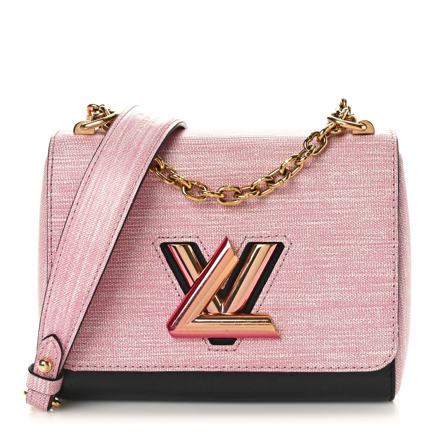 Calfskin Printed Twist Shoulder Bag PM
