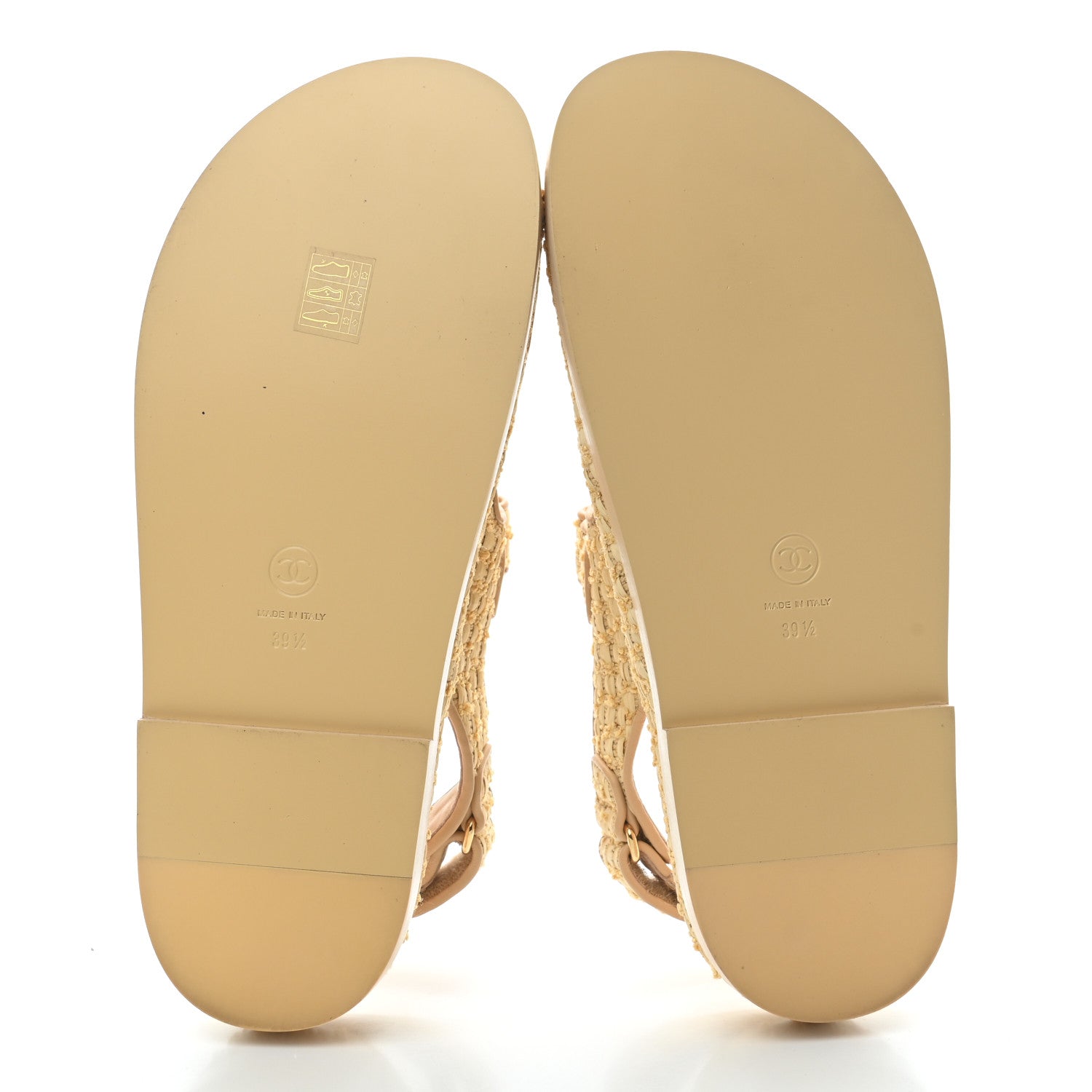 Chanel Braided Fabric Velcro Dad Sandals 39.5 Beige 5 of 8