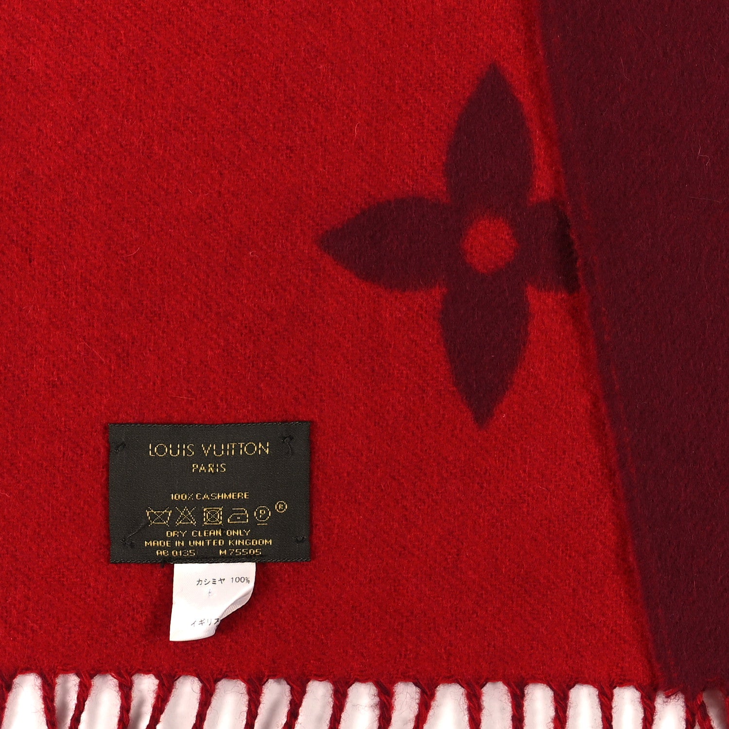 Louis Vuitton Cashmere Monogram Reykjavik Scarf Cherry 3 of 3