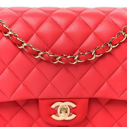 Chanel Lambskin Quilted Medium Double Flap Dark Pink 9 of 11
