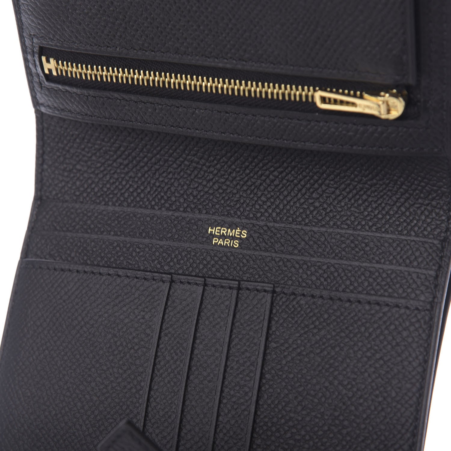 Hermes Epsom Bearn Compact Wallet Black 9 of 11