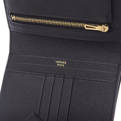 Hermes Epsom Bearn Compact Wallet Black 9 of 11