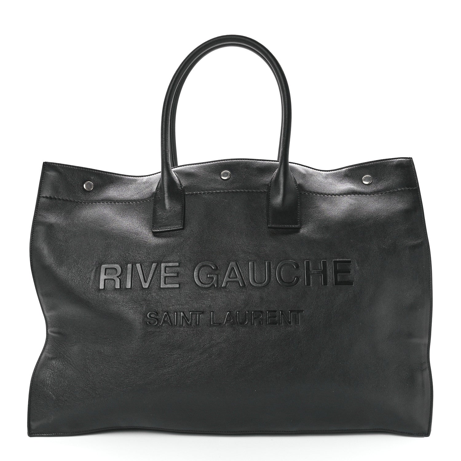 Saint Laurent Vitello Rive Gauche Large Tote Black 1 of 12