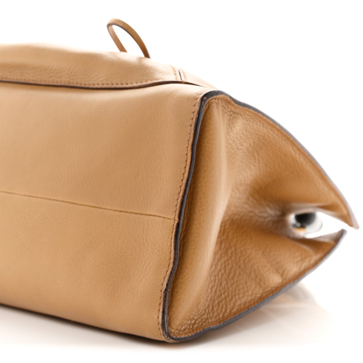 Calfskin Bamboo Handle Tote Beige