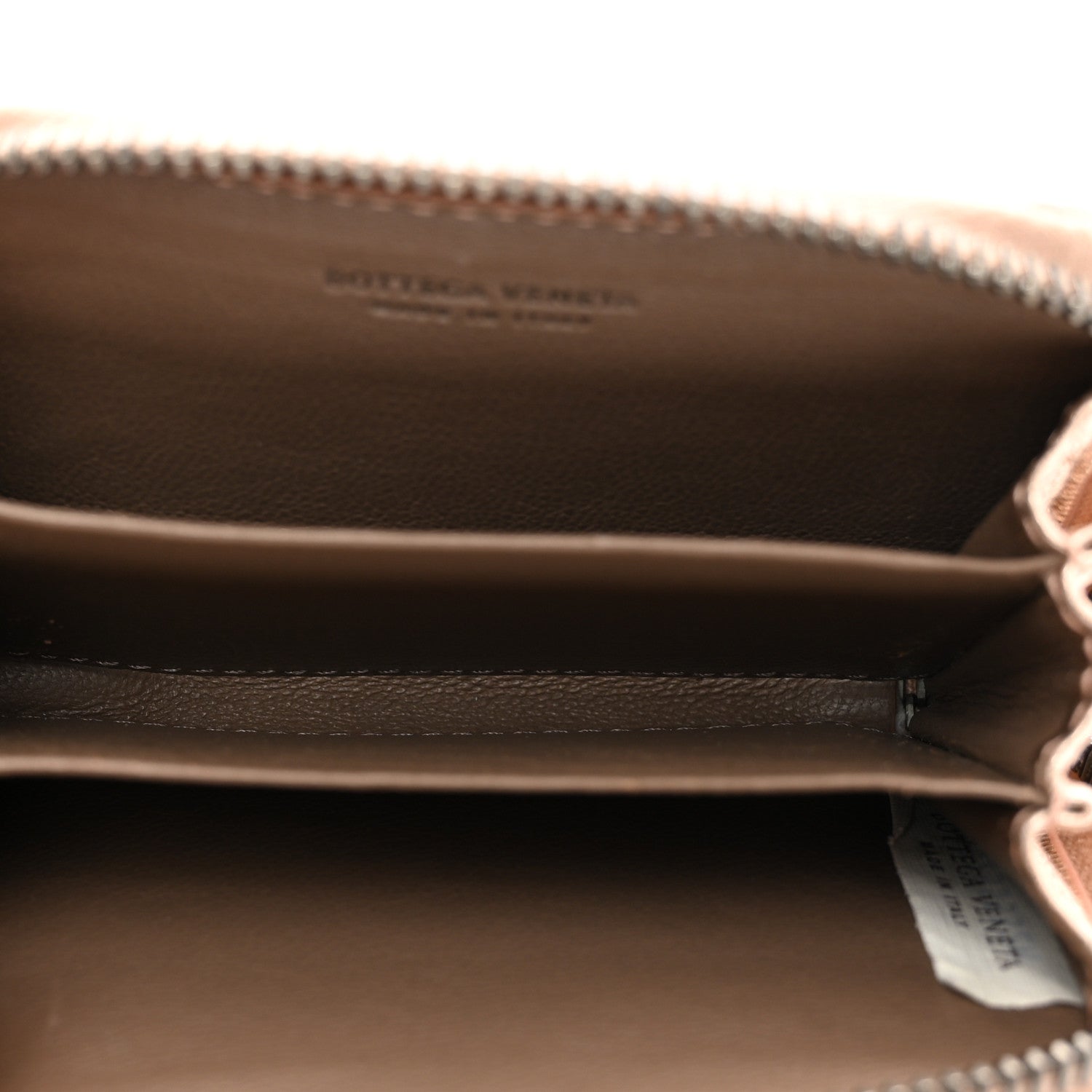 Bottega Veneta Metallic Nappa Intrecciato Zip Around Coin Purse Rose Gold 5 of 7
