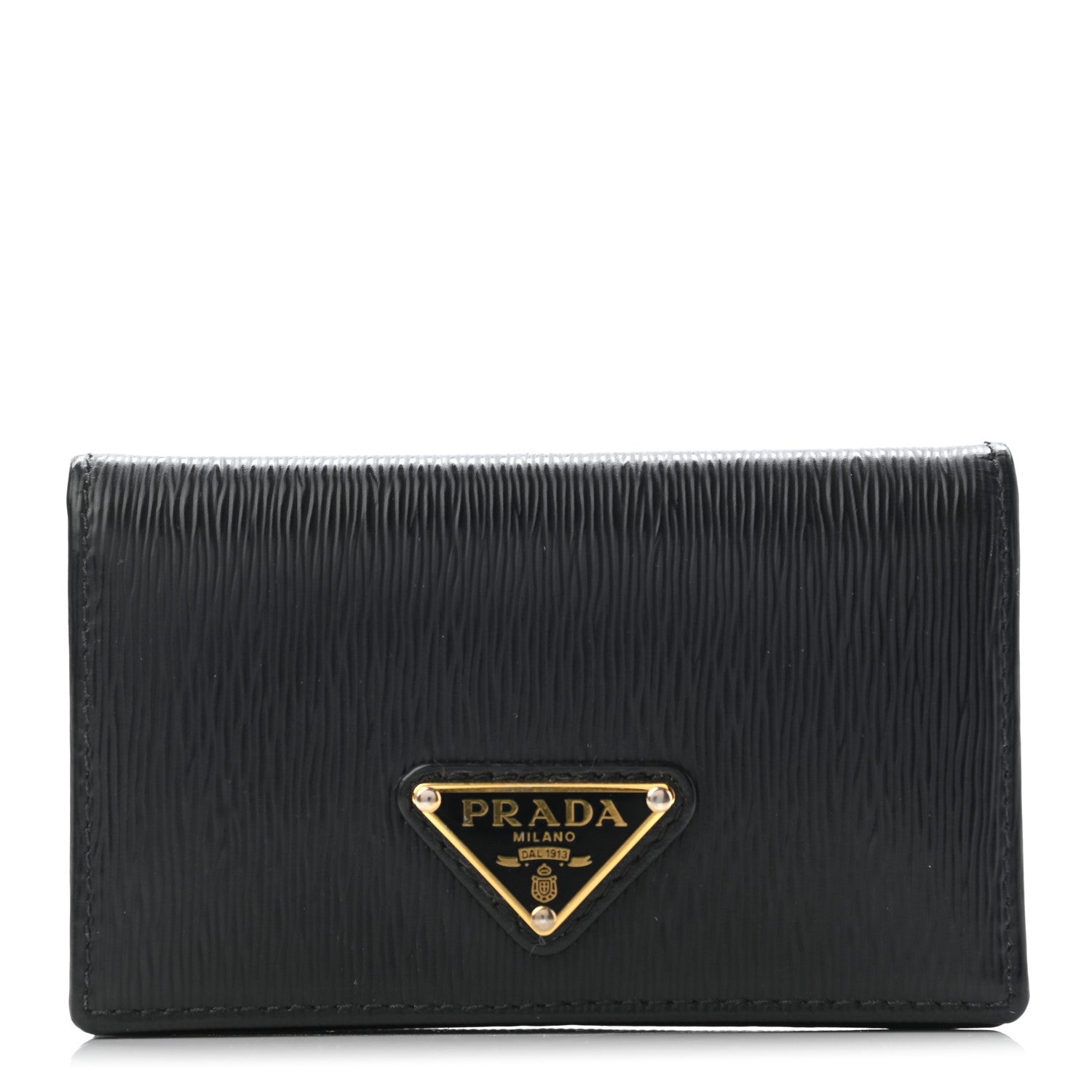 Prada Vitello Move Triangle Logo Card Holder Black 1 of 7