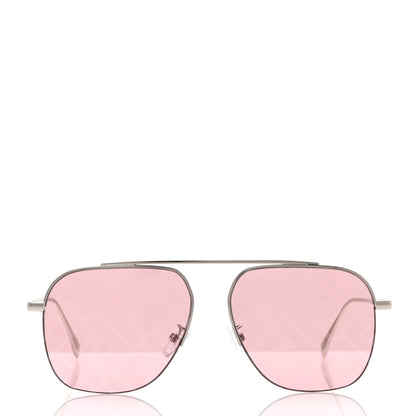 Fendi Metal Aviator Sunglasses FF40005U Silver Rose 2 of 7