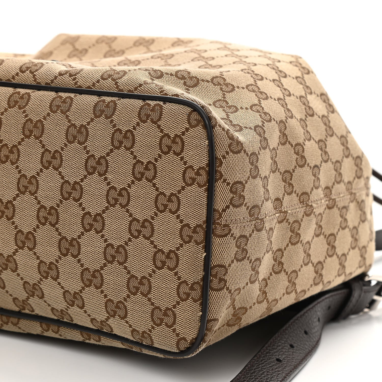Gucci Monogram Dollar Calfskin O Drawstring Backpack Beige Ebony Testa di Moro Dark Chocolate 11 of 11