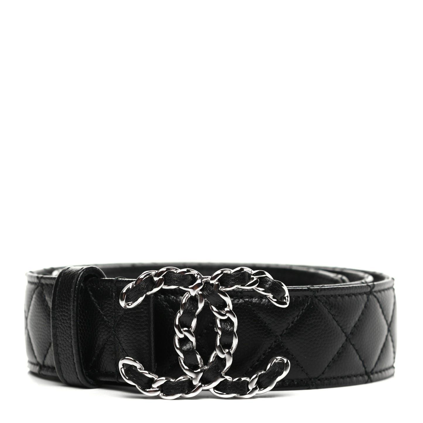Caviar Quilted CC Chain Belt 85 34 Black