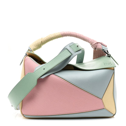 Loewe Calfskin Colorblock Medium Wrapped Handle Puzzle Bag Pink Multicolor 1 of 10
