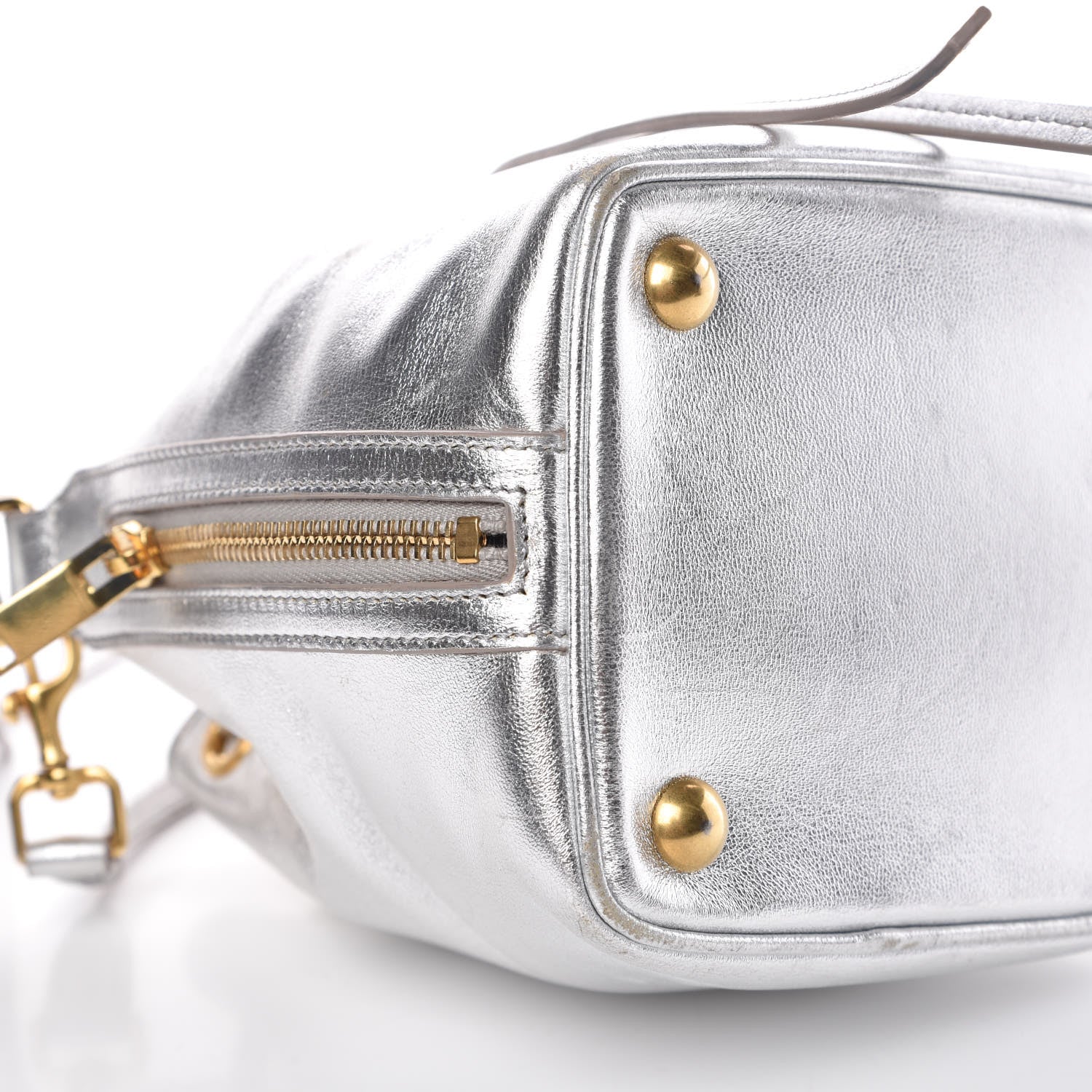 Saint Laurent Metallic Calfskin Small Emmanuelle Bucket Bag Silver 9 of 15