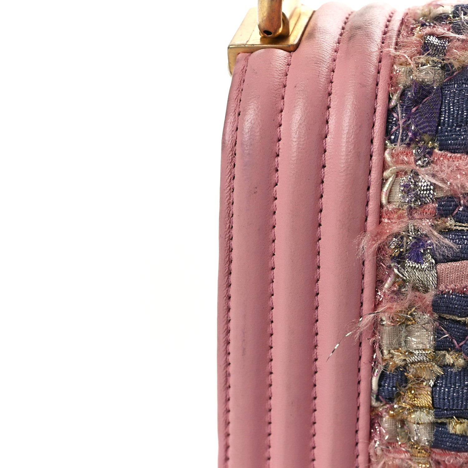 Chanel Lambskin Tweed Quilted Small Boy Flap Pink 11 of 12
