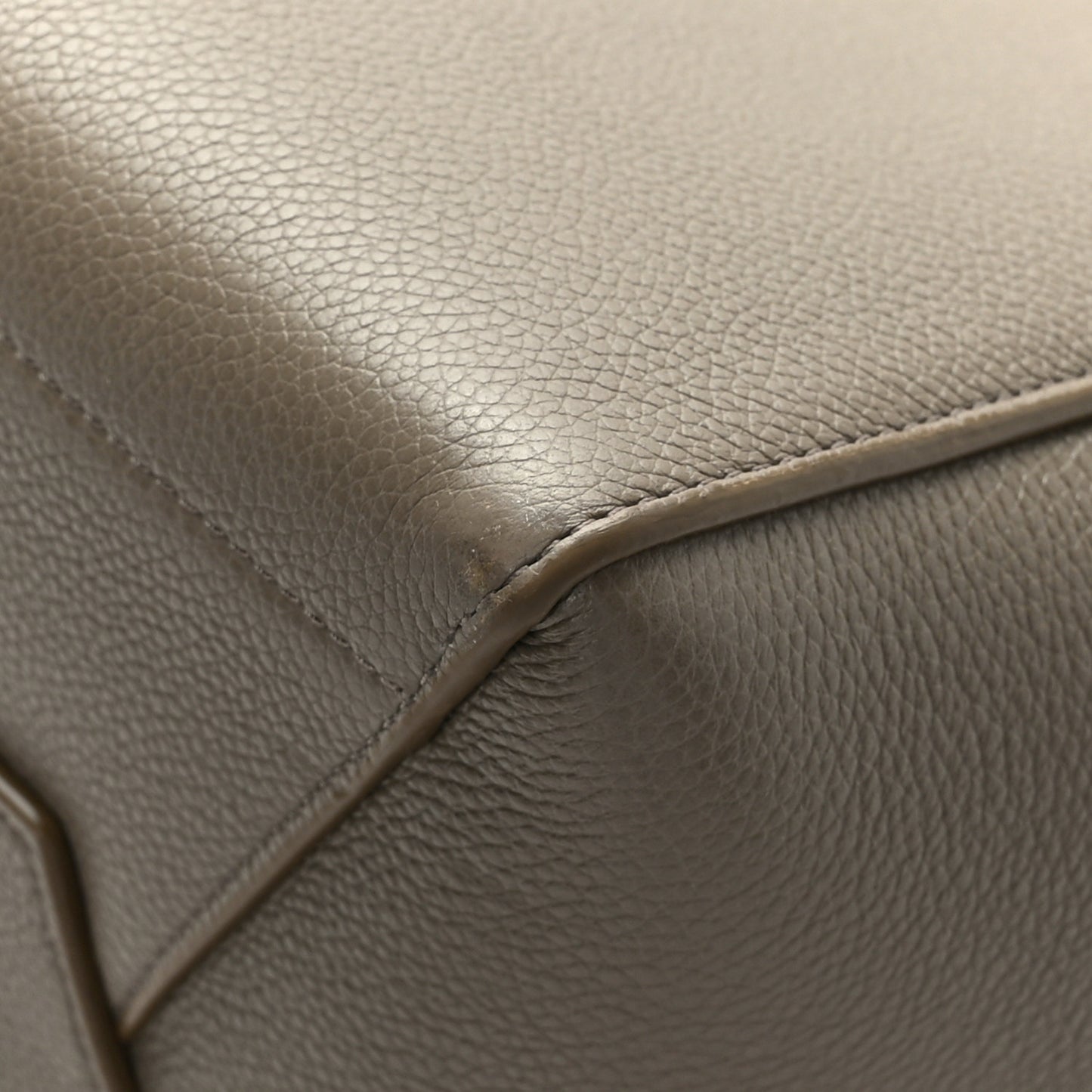 Soft Grained Calfskin Sangle Bucket Bag Taupe