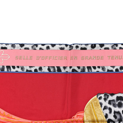 Hermes Silk Selle d'Officier En Grande Tenue Scarf 90 Framboise Corail Mordore 3 of 5