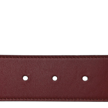 Gucci Calfskin Crystal Double G 40mm Belt 95 38 Vintage Bordeaux 3 of 6