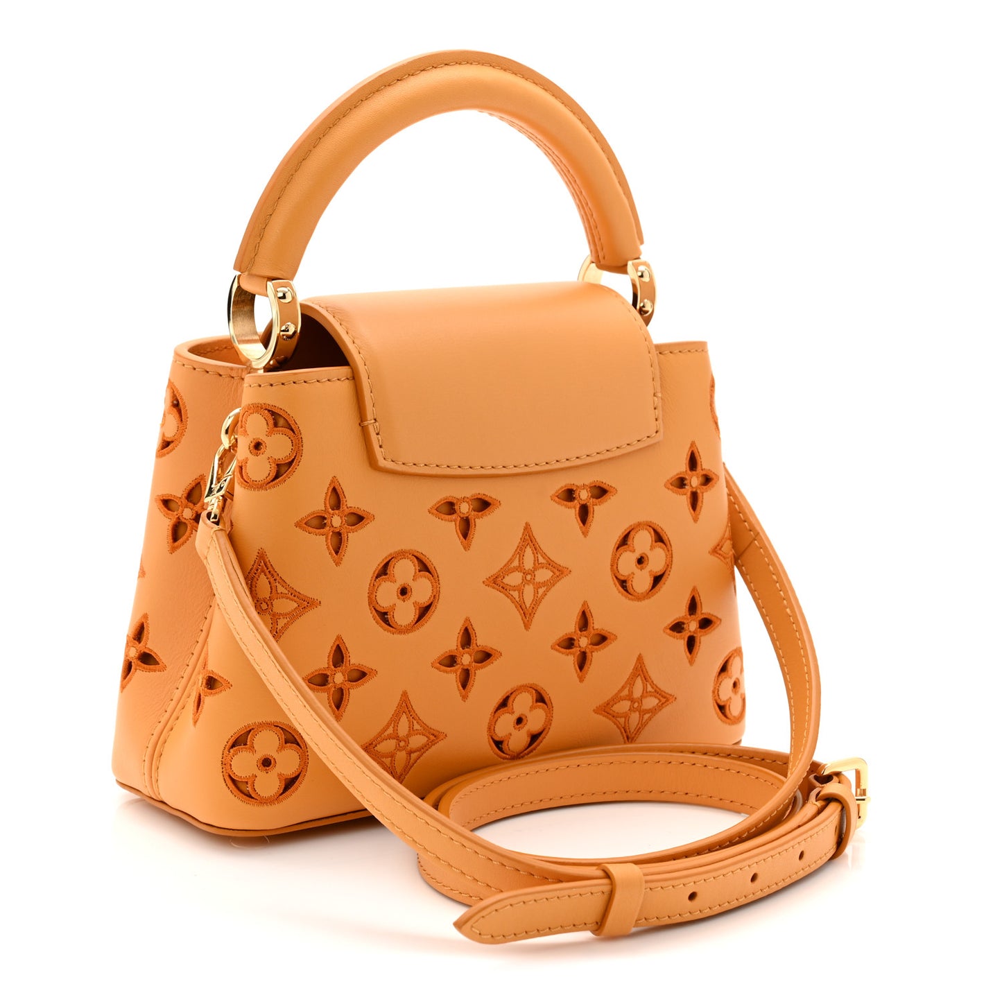 Calfskin LV Broderie Anglaise Mini Capucines Saffron