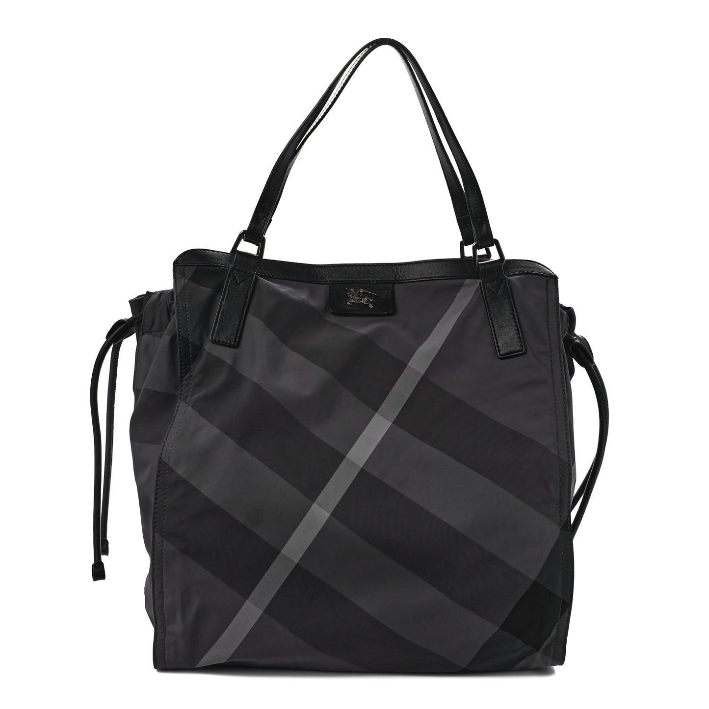 Nylon Check Buckleigh Packable Tote Charcoal