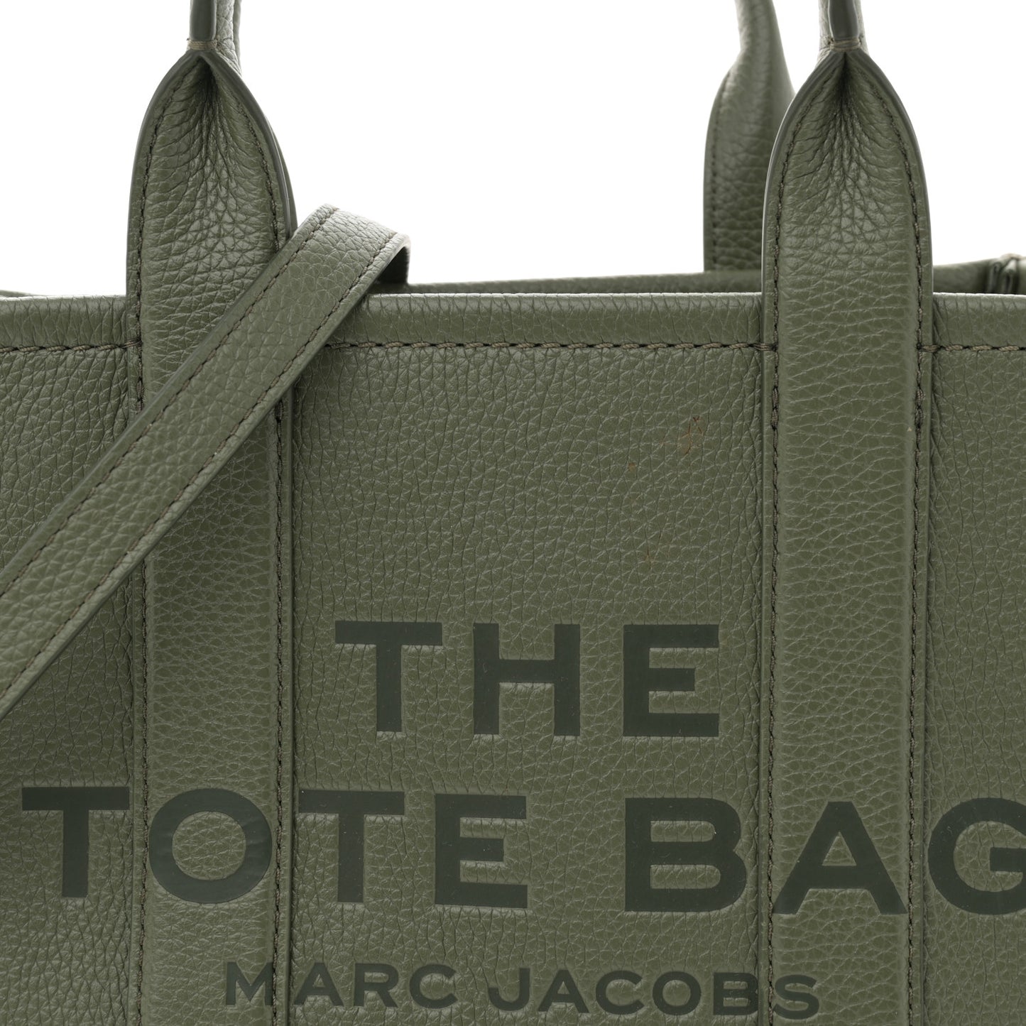 Grained Calfskin Small The Tote Bag Bronze Green