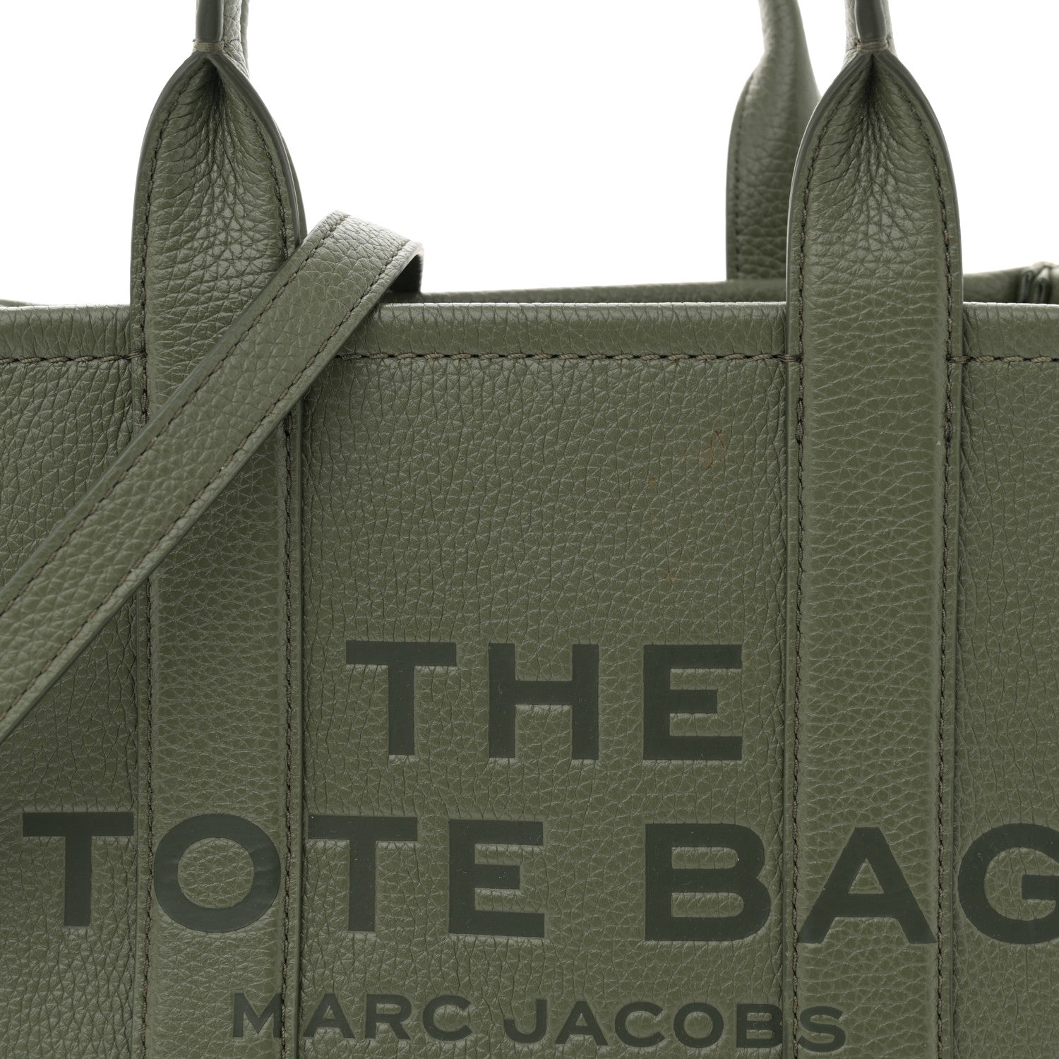 Marc Jacobs Grained Calfskin Small The Tote Bag Bronze Green 8 of 10